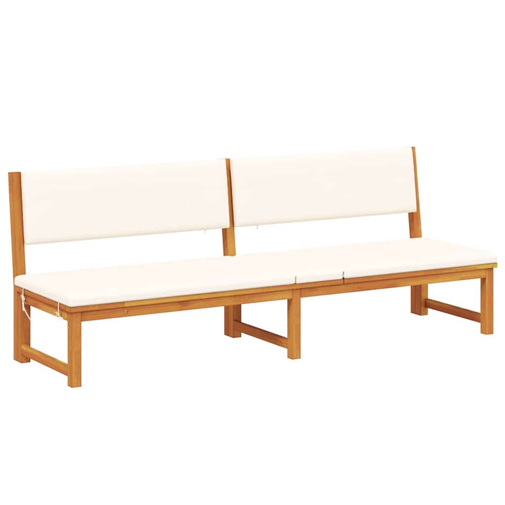 Napozó párnával olaj természetes 200 x 57 x 75 cm tömör akácfa