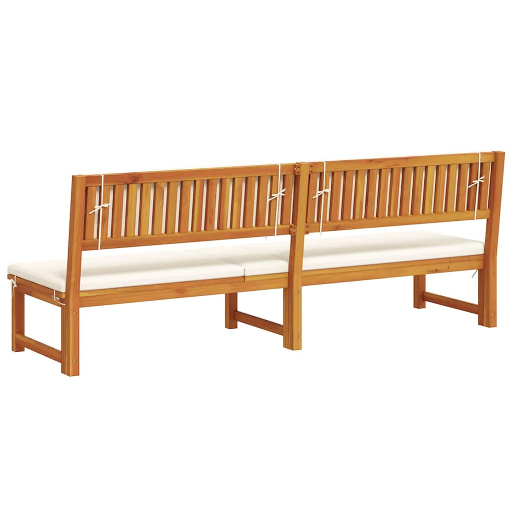 Napozó párnával olaj természetes 200 x 57 x 75 cm tömör akácfa