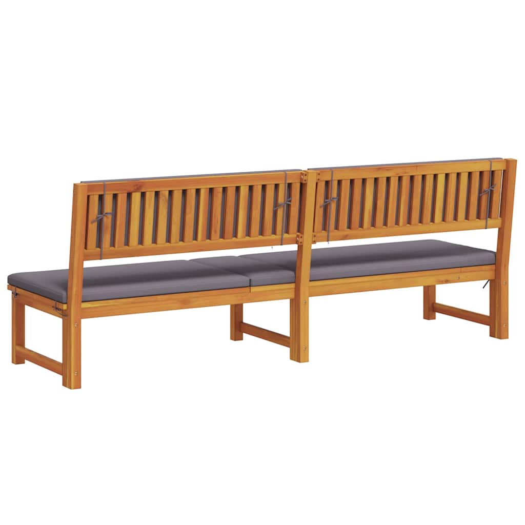 Napozó párnával olaj természetes 200 x 57 x 75 cm tömör akácfa