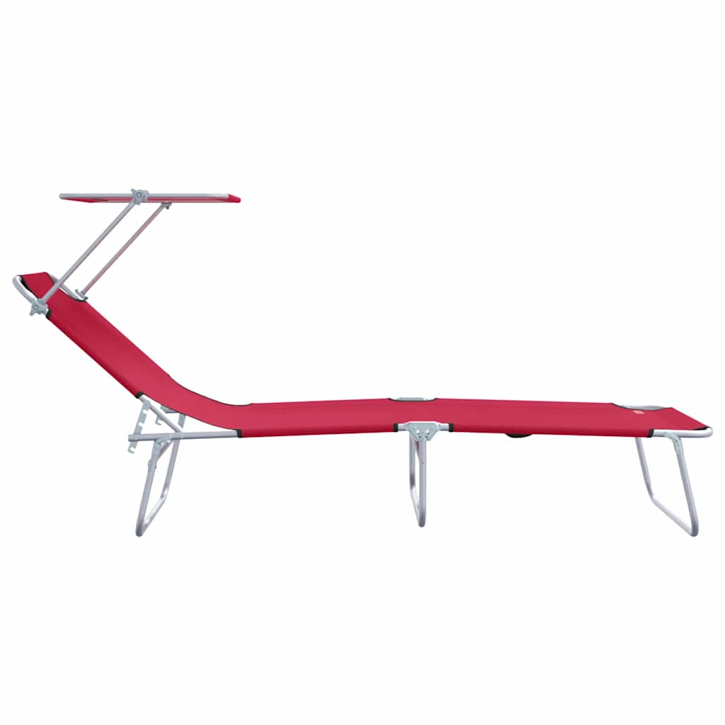 Napozó 2 pcs piros 58 x 188 x 77cm poliészter