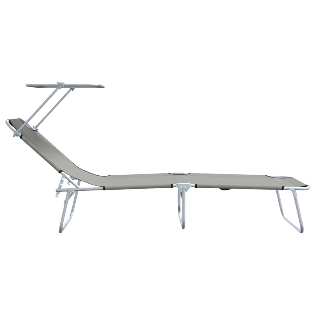 Napozó 2 pcs szürke 58 x 188 x 77cm poliészter
