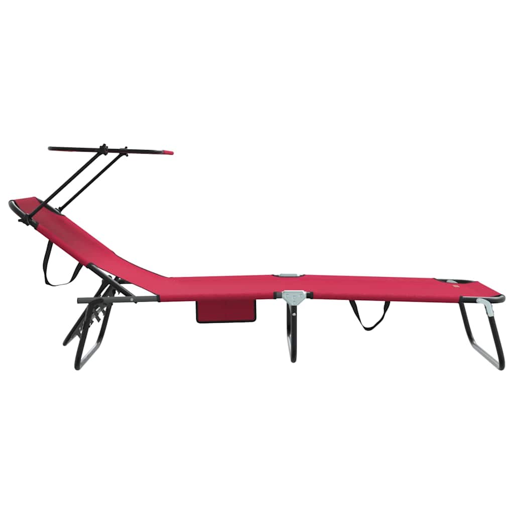 Összecsukható nyugágy piros 190 x 57 x 81 cm oxford