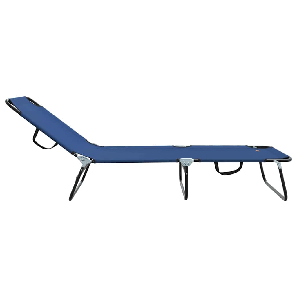 Összecsukható nyugágy kék 188 x 57 x 86,5 cm poliészter