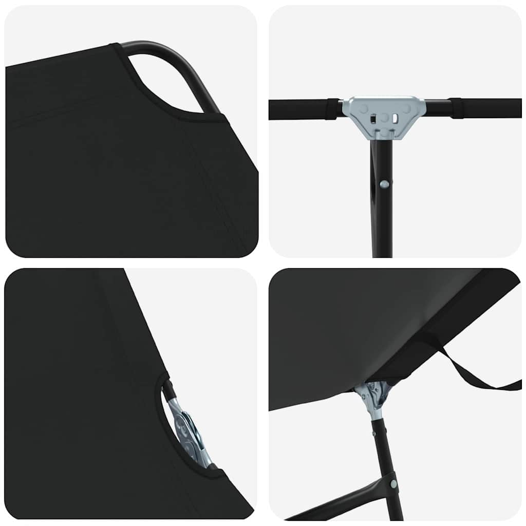 Összecsukható nyugágy 2 pcs fekete 188 x 57 x 86,5 cm