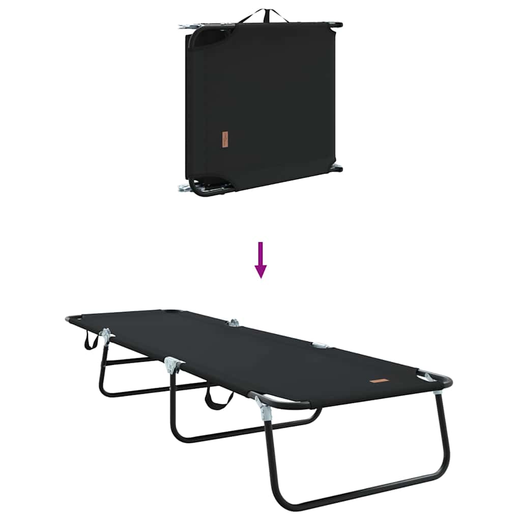 Összecsukható nyugágy 2 pcs fekete 188 x 57 x 86,5 cm