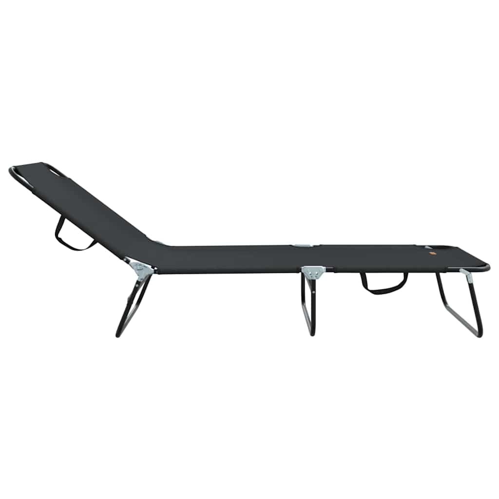 Összecsukható nyugágy 2 pcs fekete 188 x 57 x 86,5 cm