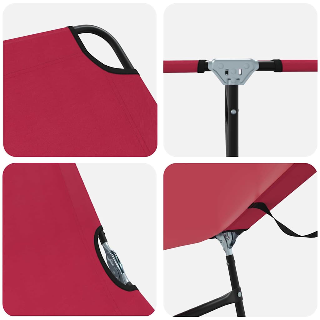 Összecsukható nyugágy 2 pcs piros 188 x 57 x 86,5 cm poliészter