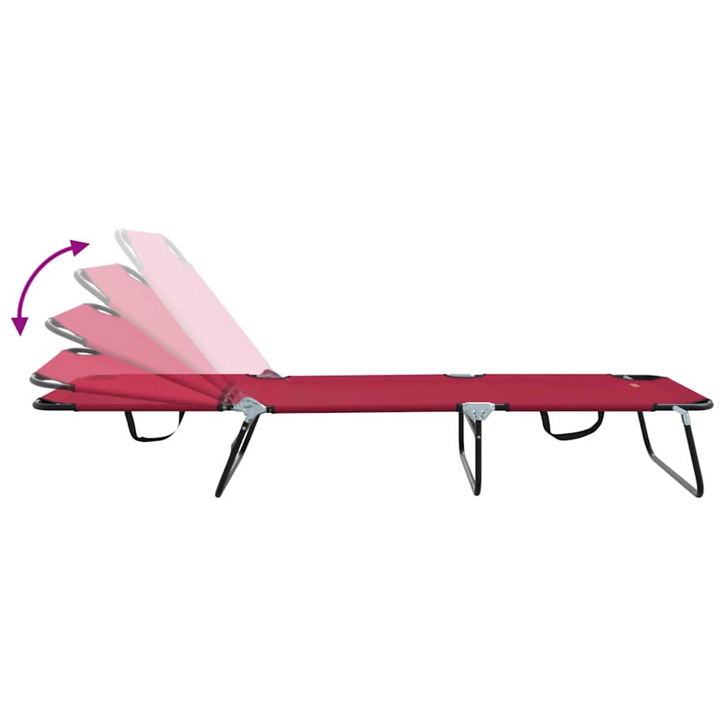 Összecsukható nyugágy 2 pcs piros 188 x 57 x 86,5 cm poliészter