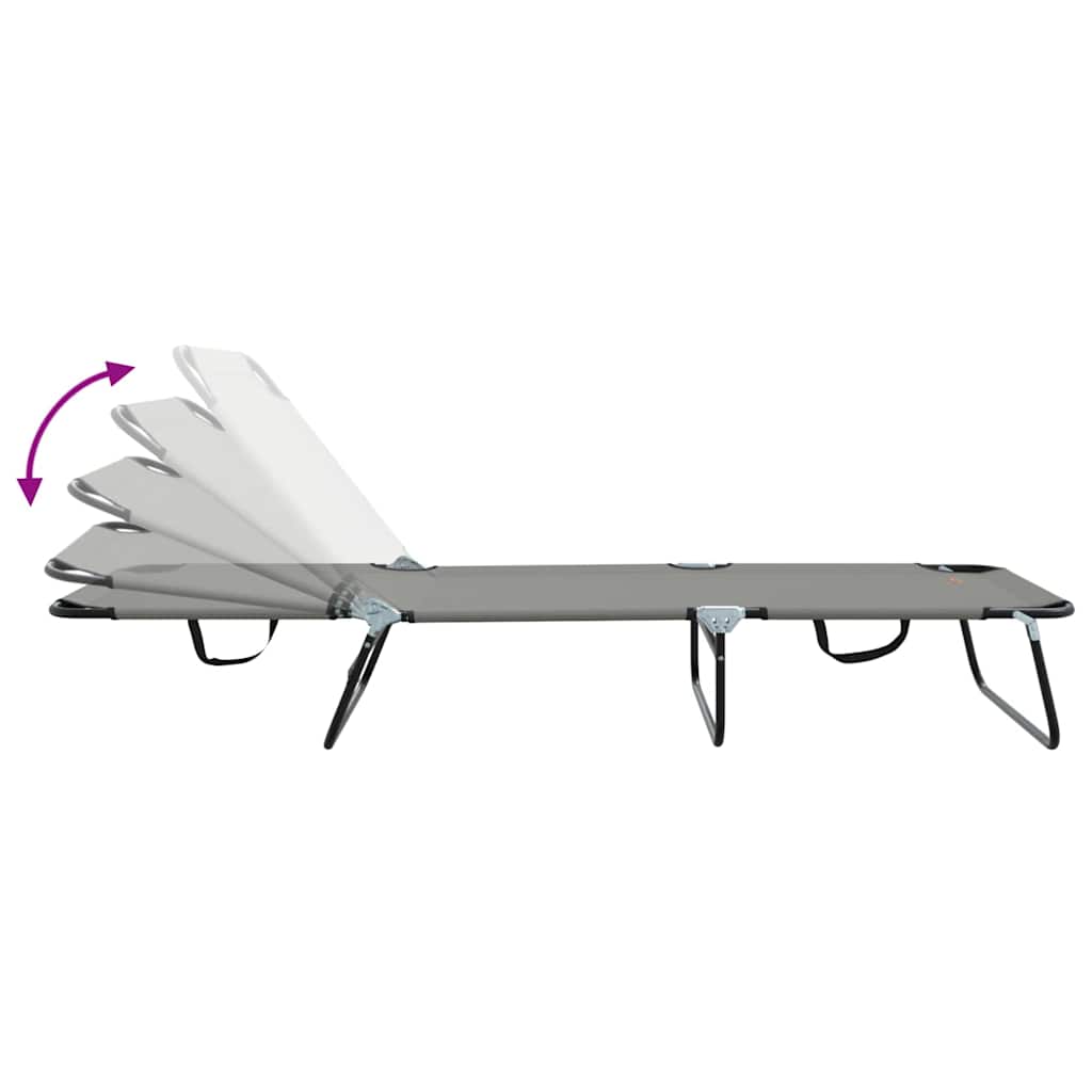 Összecsukható nyugágy 2 pcs szürke 188 x 57 x 86,5 cm