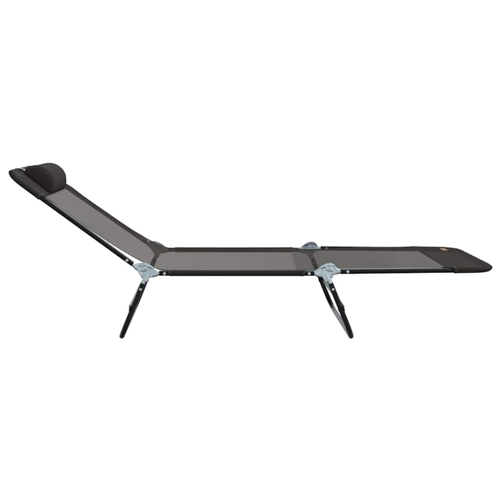 Összecsukható nyugágy 2 pcs fekete 182 x 55 x 85,5 cm textilén