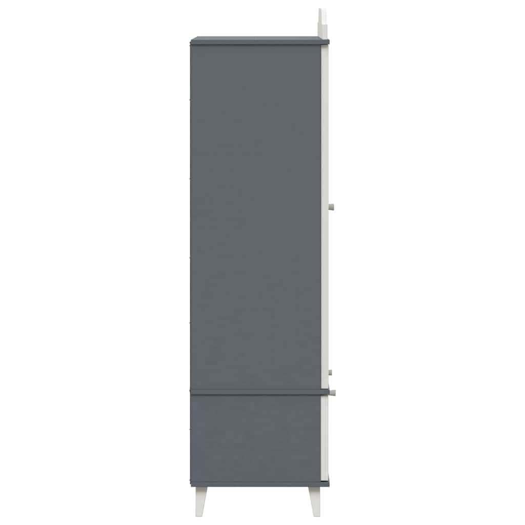 Krétával írt dresser roros szürke és fehér 90 x 45 x 165 cm