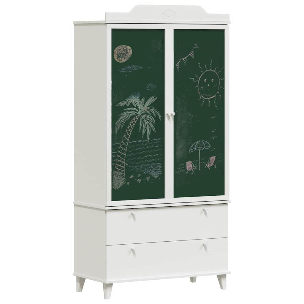 Krétával írt dresser roros fehér 90 x 45 x 180 cm faanyag