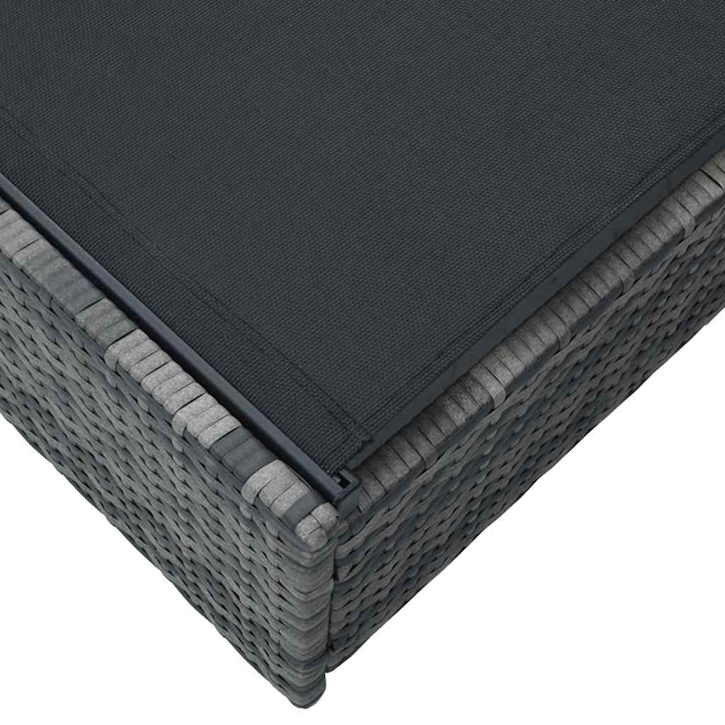 Napozó szürke 200.5 x 70 x 75 cm polirattan