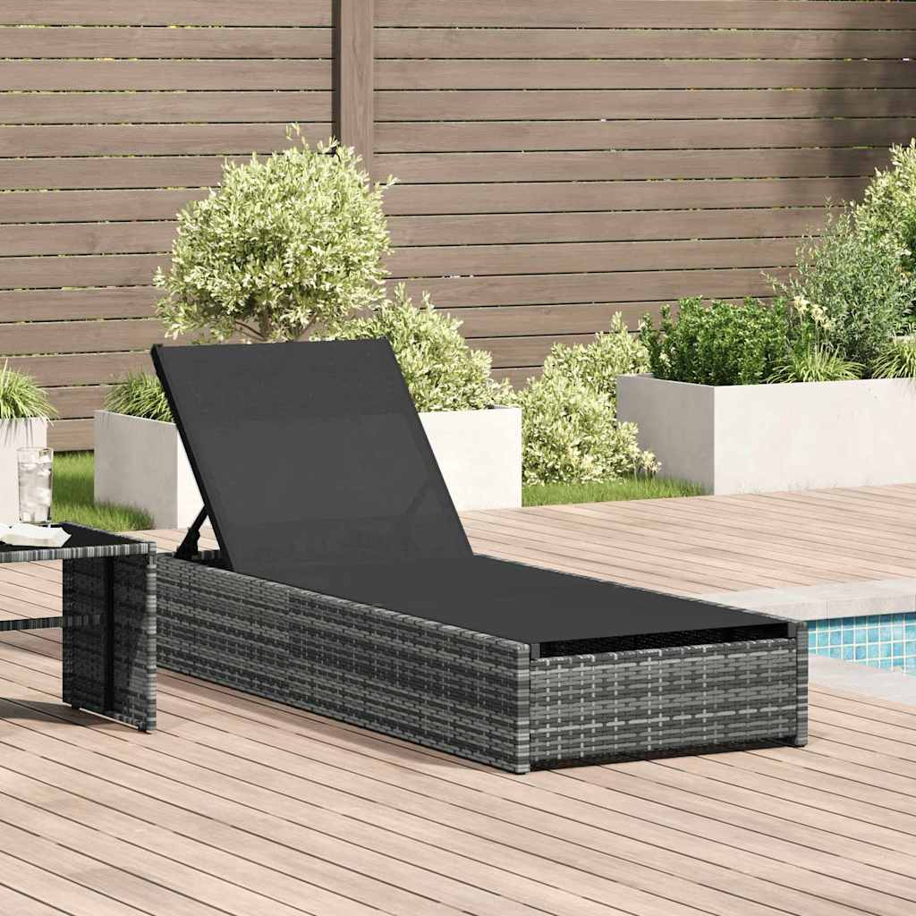 Napozó szürke 200.5 x 70 x 75 cm polirattan