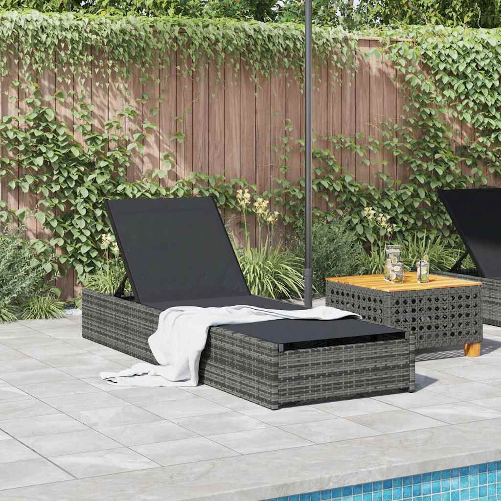 Napozó szürke 200.5 x 70 x 75 cm polirattan