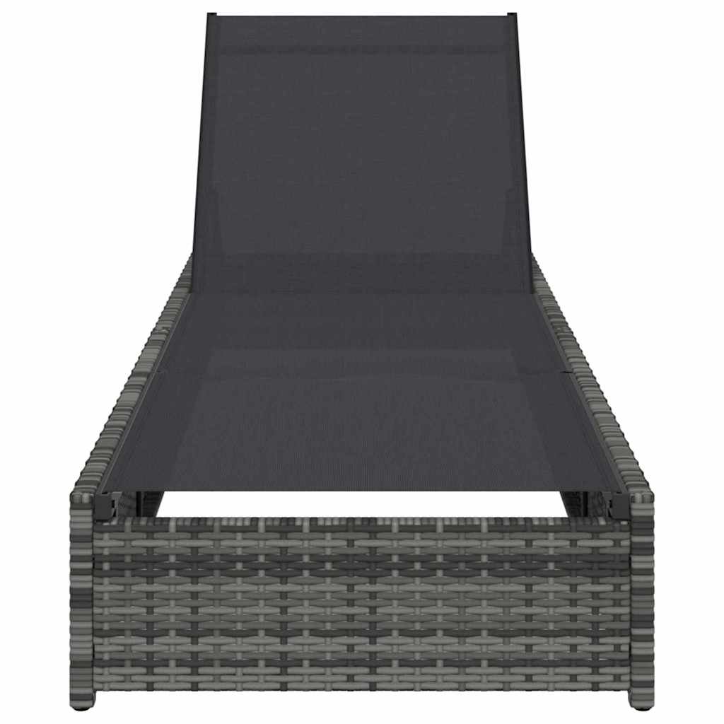Napozó szürke 200.5 x 70 x 75 cm polirattan