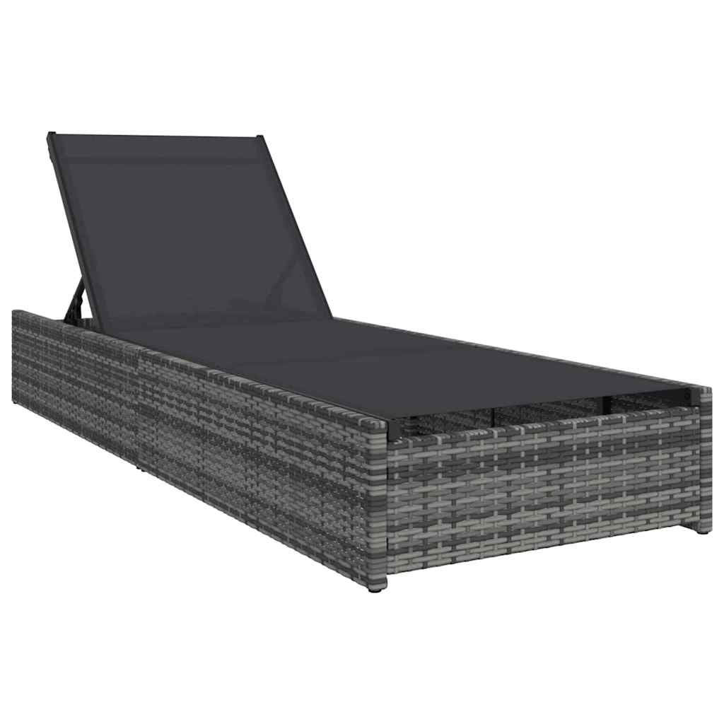 Napozó szürke 200.5 x 70 x 75 cm polirattan