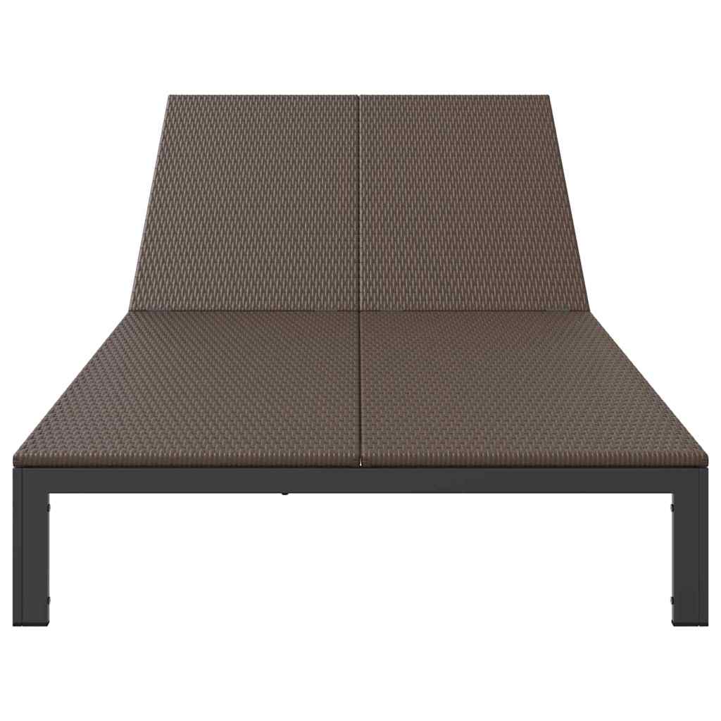 Napozóágy barna 206 x 115 x 75 cm polirattan