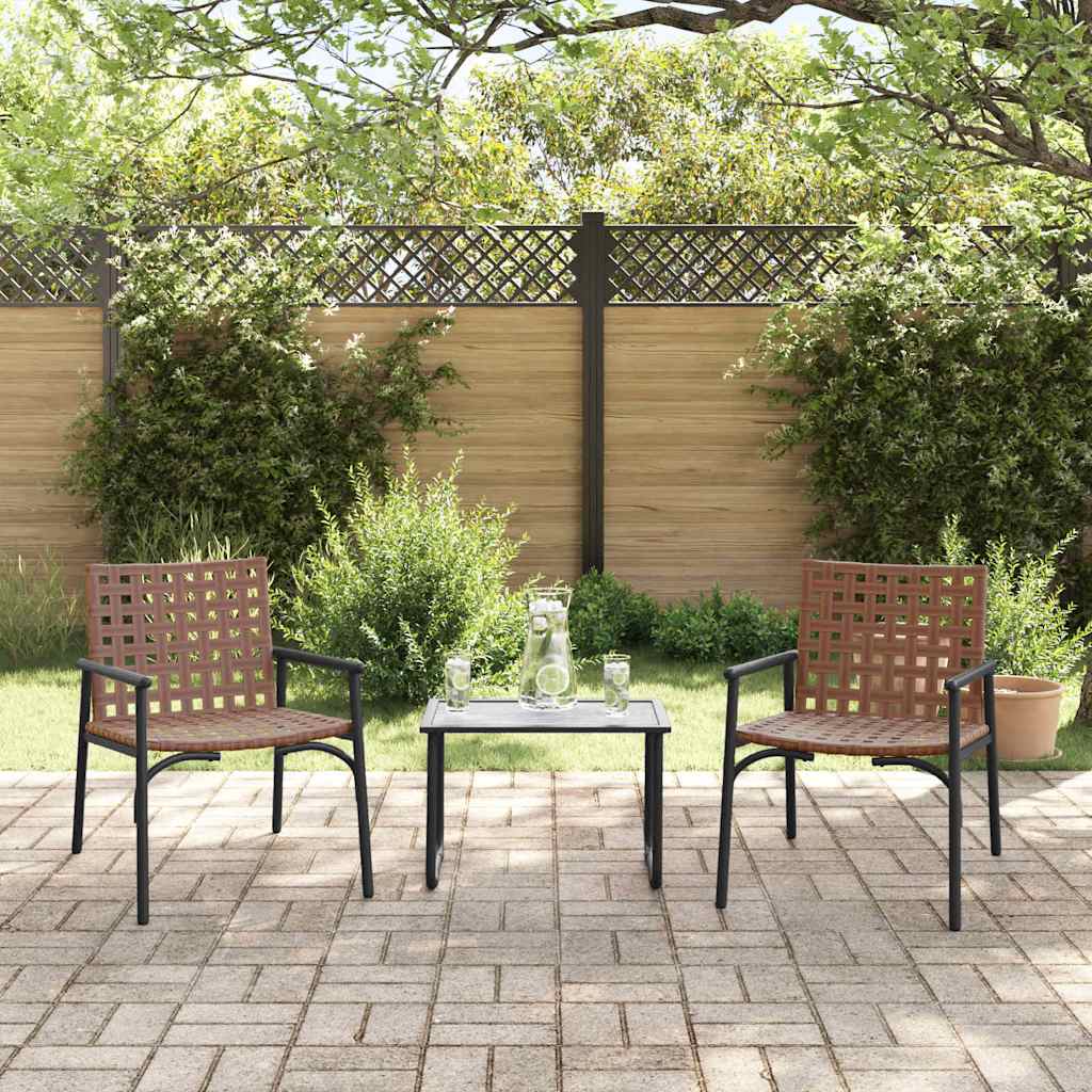 Kerti szék 2 pcs barna 78 x 55,5 x 75,5 cm polirattan