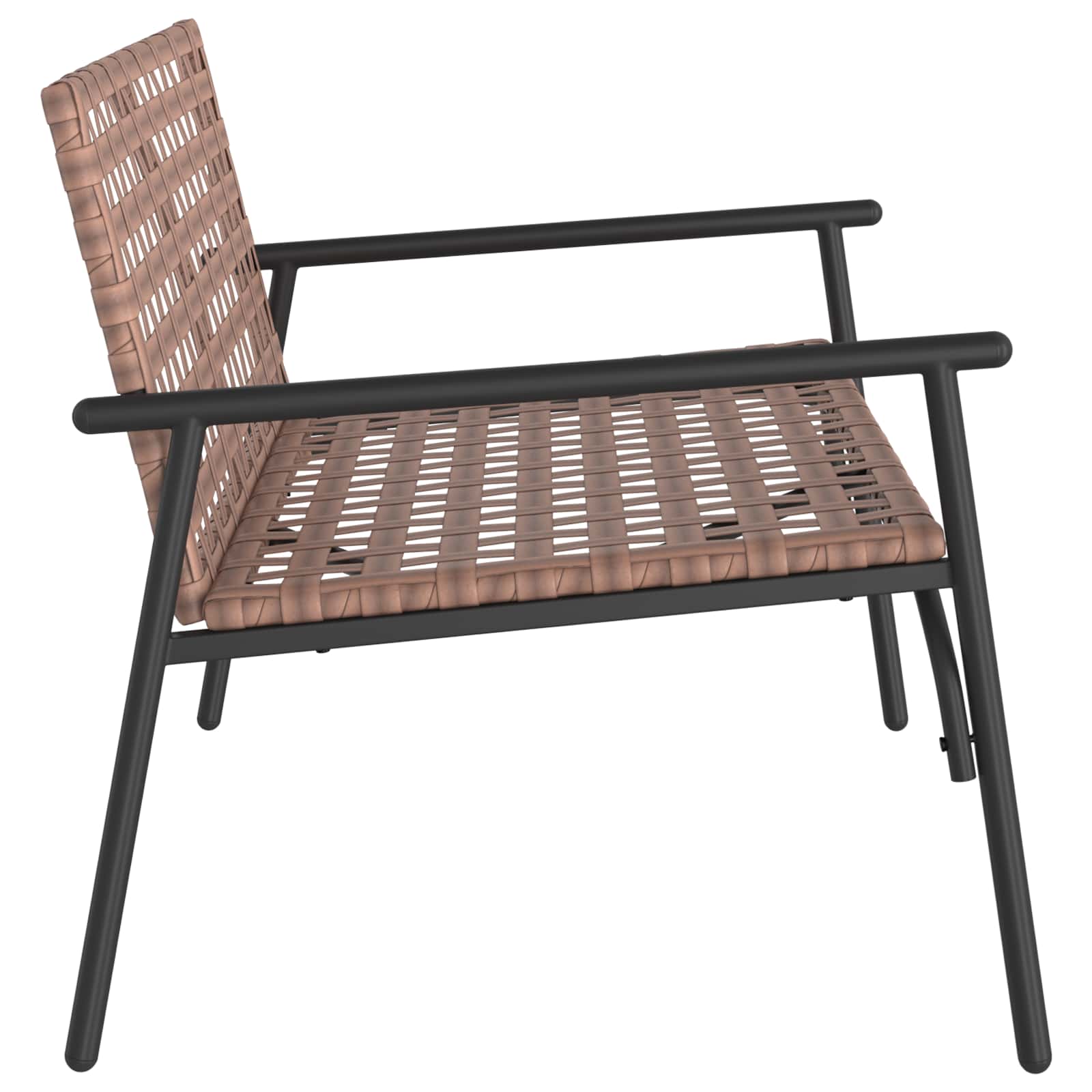 Kerti szék barna 110,5 x 79 x 75,5 cm polirattan