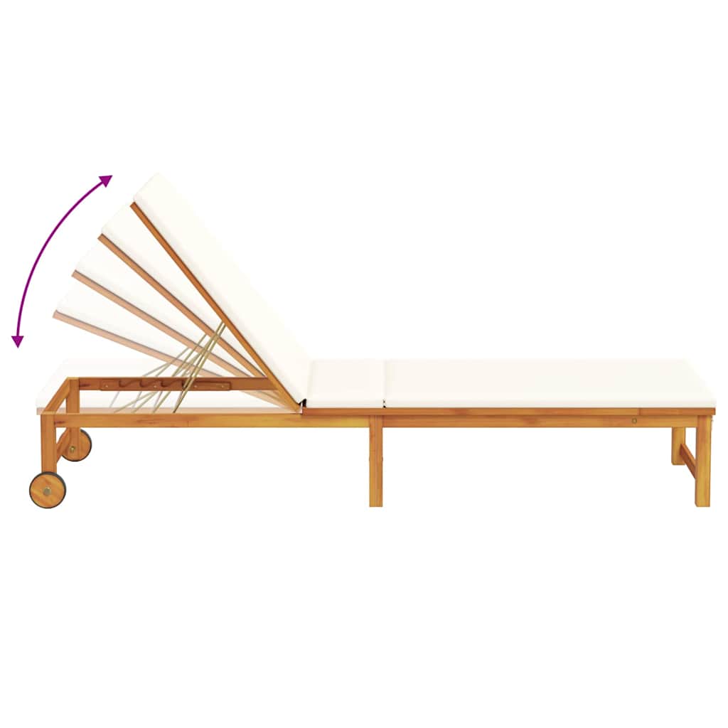 Napozó 2 pcs barna 202 x 53 x 89 cm tömör akácfa