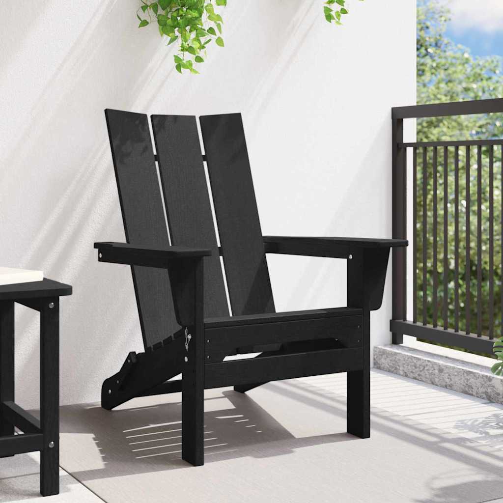 Összecsukható adirondack szék fekete 80,5 x 74,5 x 92 cm hdpe
