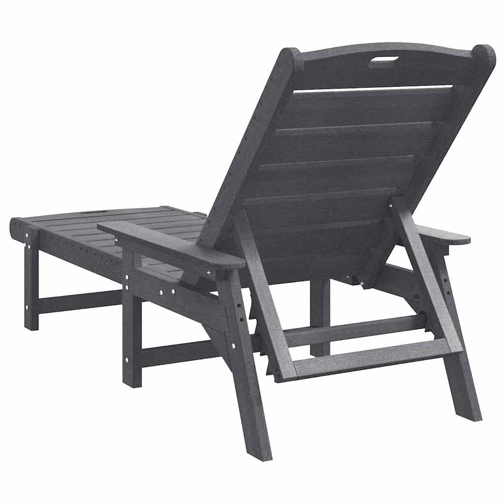 Napozó világosszürke 195,5 x 53 x 98,5 cm hdpe