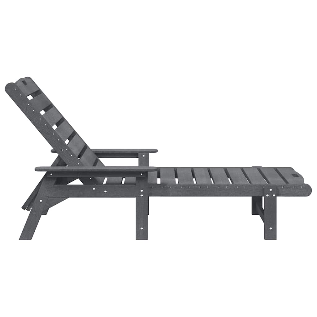 Napozó világosszürke 195,5 x 53 x 98,5 cm hdpe
