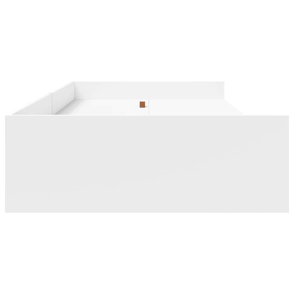 Ágykeret tárolóval fejtámlával fiókkal fehér 90 x 200 cm faanyag