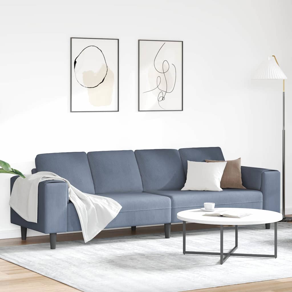 Szövet kanapé párnával kék 208 cm bársony anyag Szövet kanapé párnával kék 208 cm bársony anyag