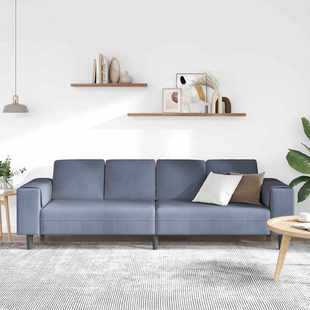Szövet kanapé párnával kék 208 cm bársony anyag Szövet kanapé párnával kék 208 cm bársony anyag