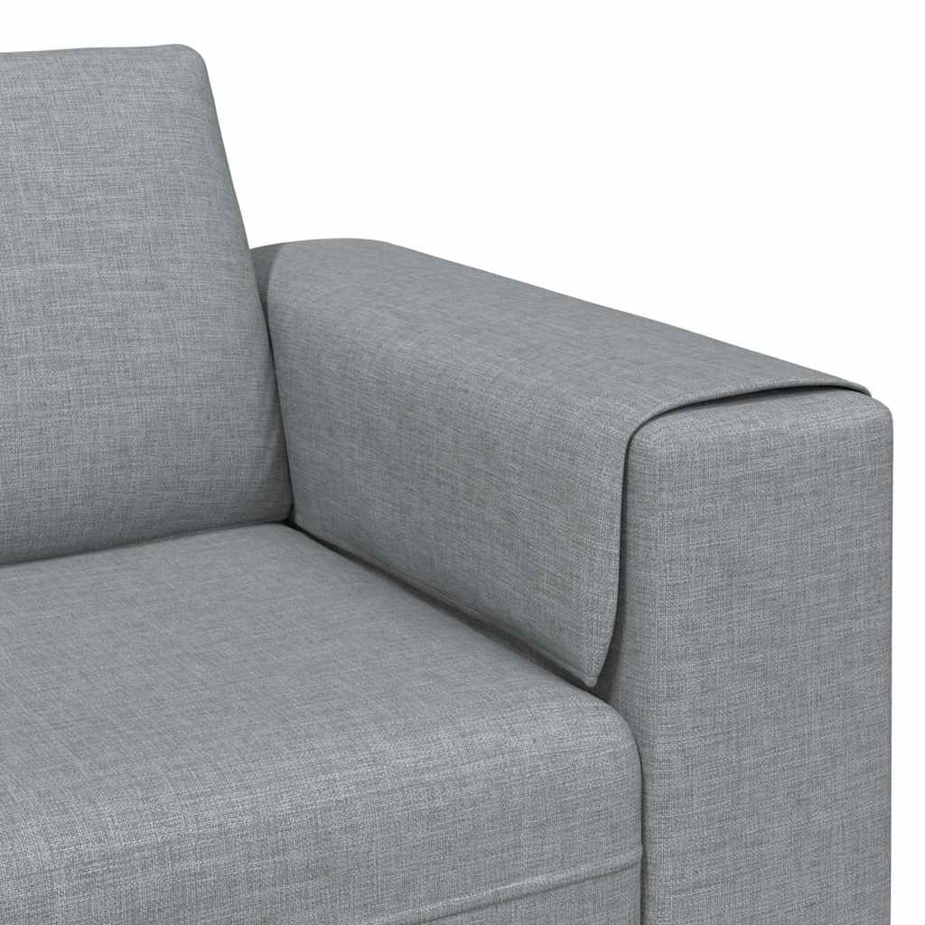 Kanapé szett 3 pcs világosszürke szövet Kanapé szett 3 pcs világosszürke szövet