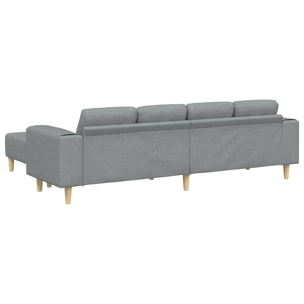 Kanapé szett 3 pcs világosszürke szövet Kanapé szett 3 pcs világosszürke szövet
