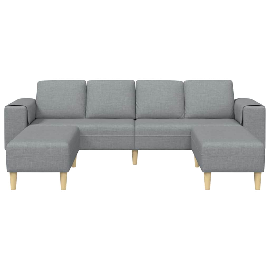 Kanapé szett 3 pcs világosszürke szövet Kanapé szett 3 pcs világosszürke szövet