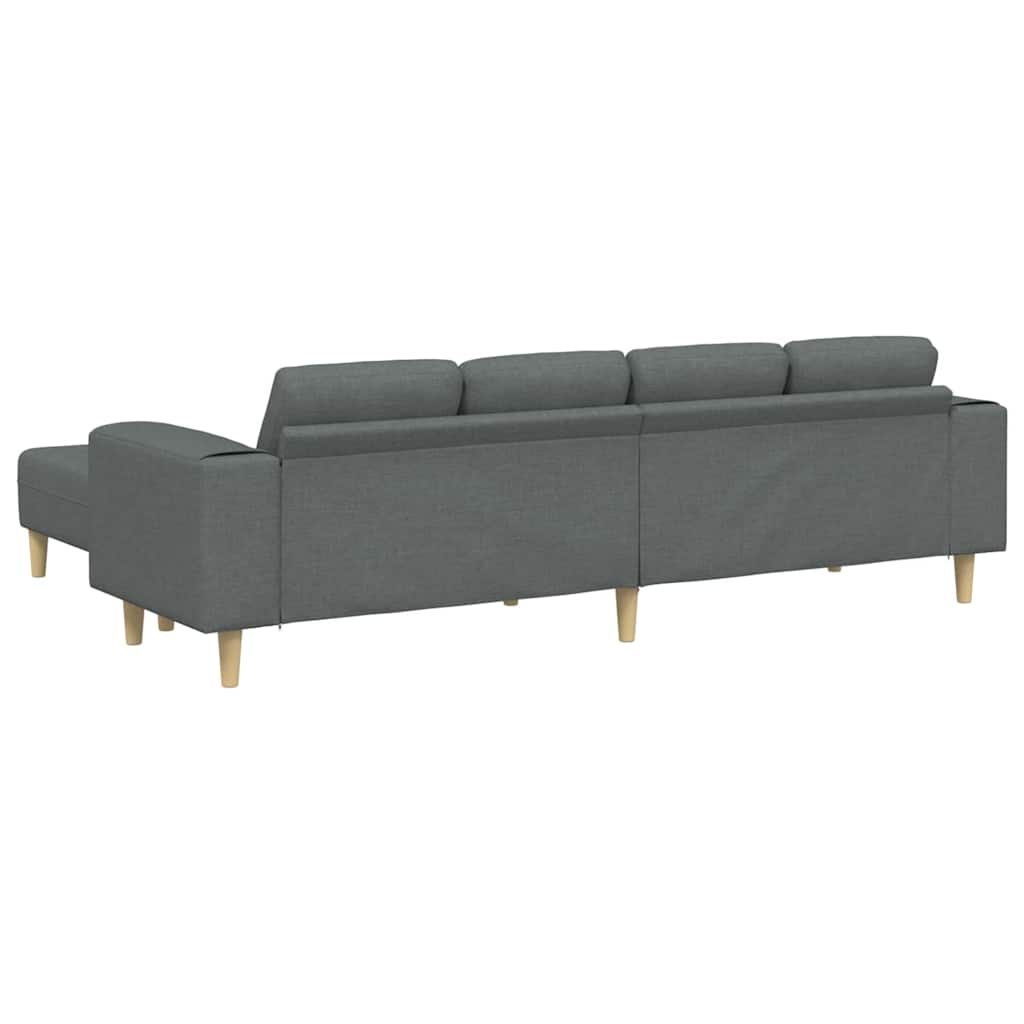 Kanapé szett 3 pcs sötétszürke szövet Kanapé szett 3 pcs sötétszürke szövet