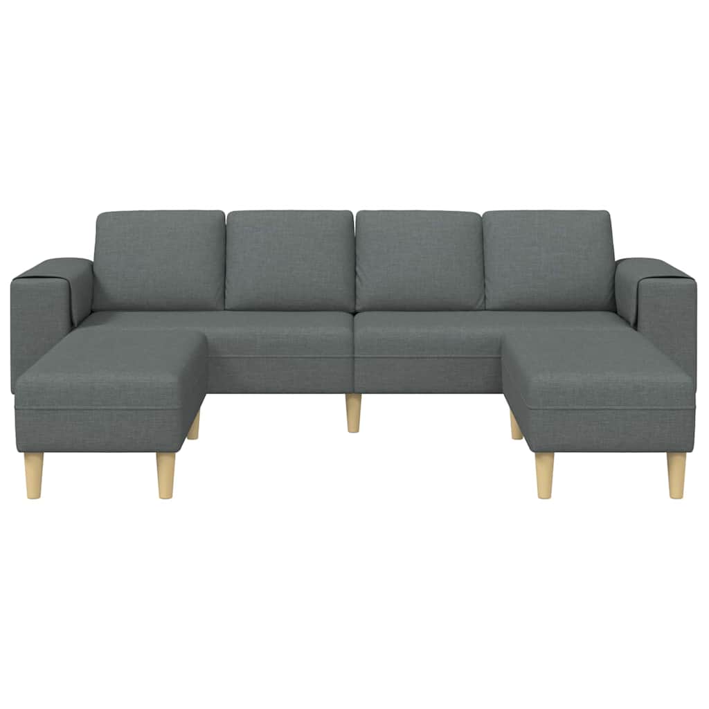 Kanapé szett 3 pcs sötétszürke szövet Kanapé szett 3 pcs sötétszürke szövet