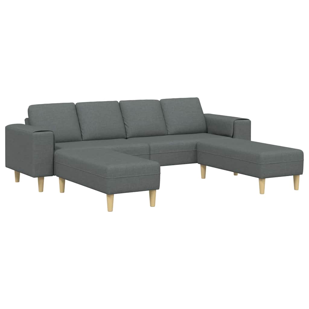 Kanapé szett 3 pcs sötétszürke szövet Kanapé szett 3 pcs sötétszürke szövet