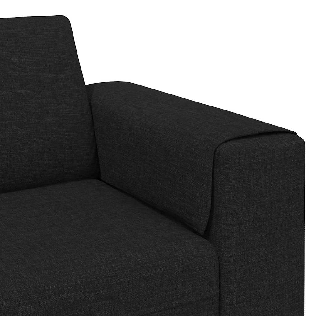 Kanapé szett 3 pcs fekete szövet Kanapé szett 3 pcs fekete szövet
