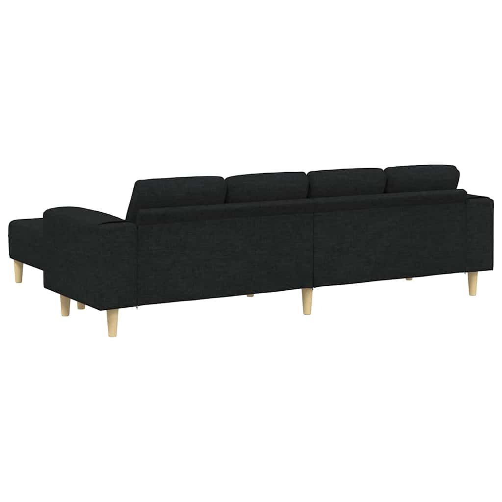 Kanapé szett 3 pcs fekete szövet Kanapé szett 3 pcs fekete szövet