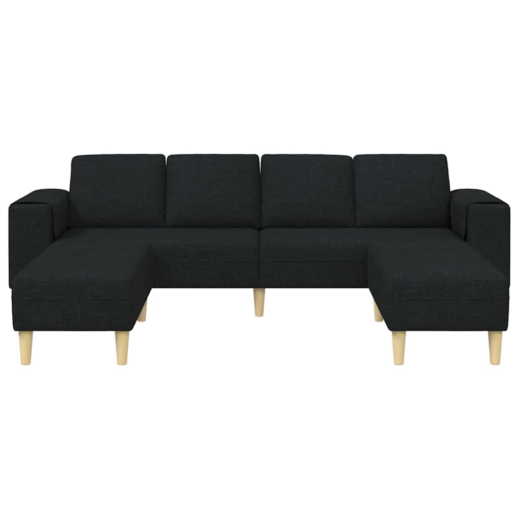 Kanapé szett 3 pcs fekete szövet Kanapé szett 3 pcs fekete szövet