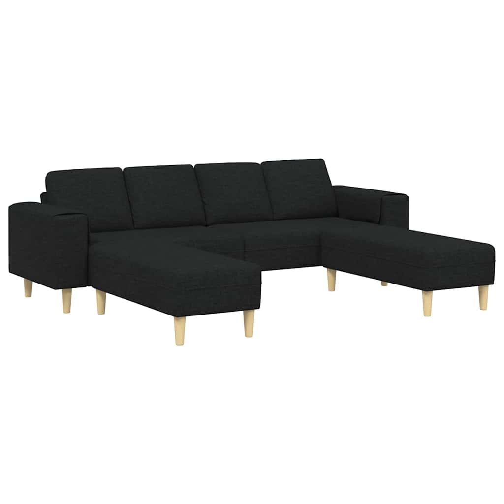 Kanapé szett 3 pcs fekete szövet Kanapé szett 3 pcs fekete szövet