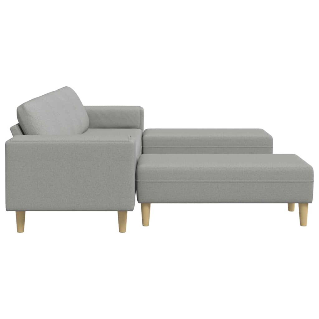 Kanapé szett 3 pcs felhős szürke szövet Kanapé szett 3 pcs felhős szürke szövet