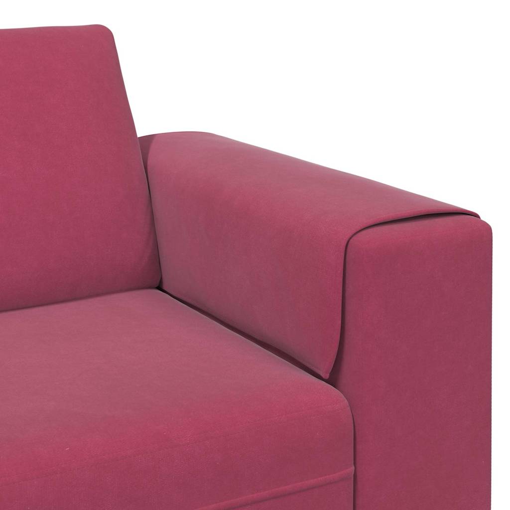 Kanapé szett 3 pcs bordó bársony Kanapé szett 3 pcs bordó bársony