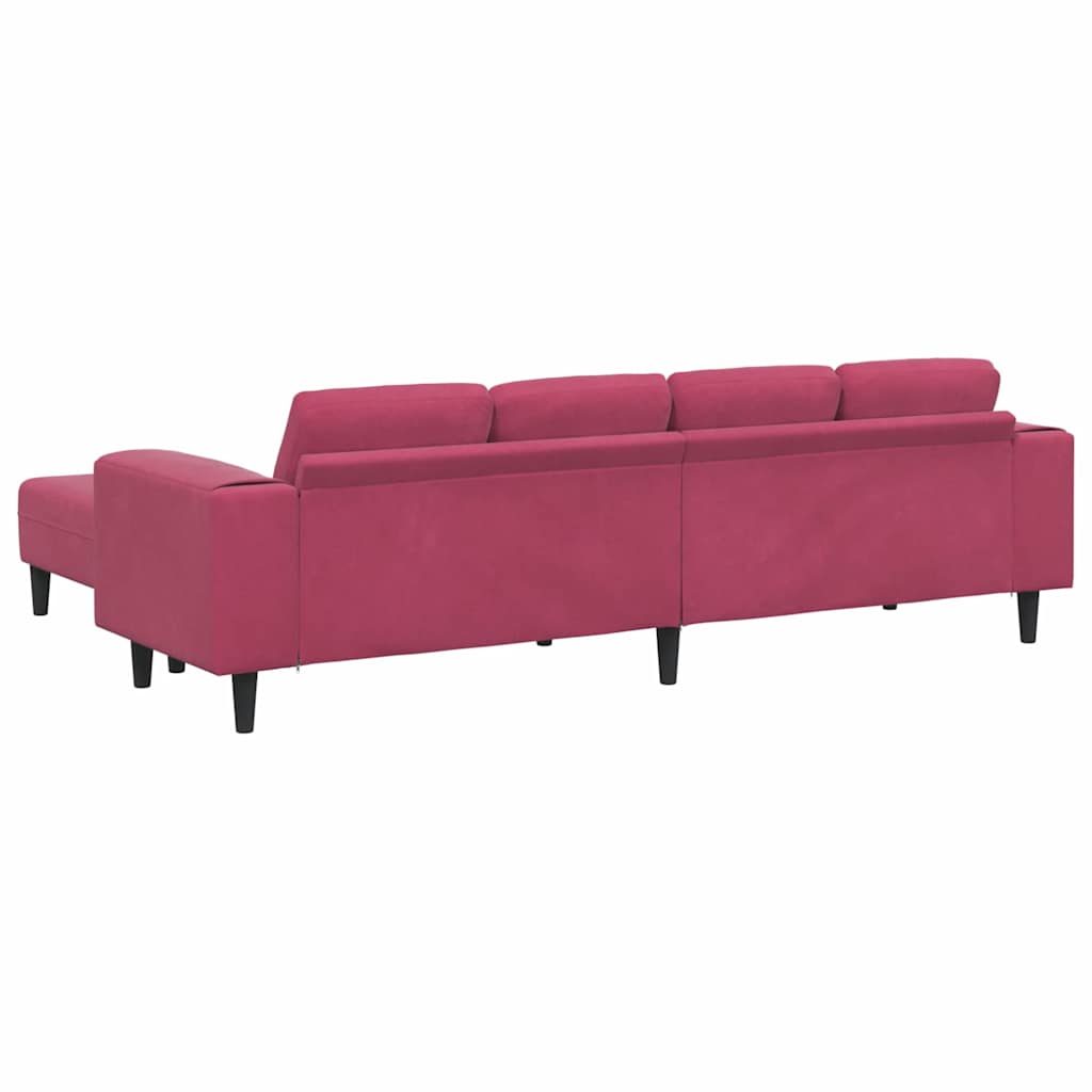 Kanapé szett 3 pcs bordó bársony Kanapé szett 3 pcs bordó bársony