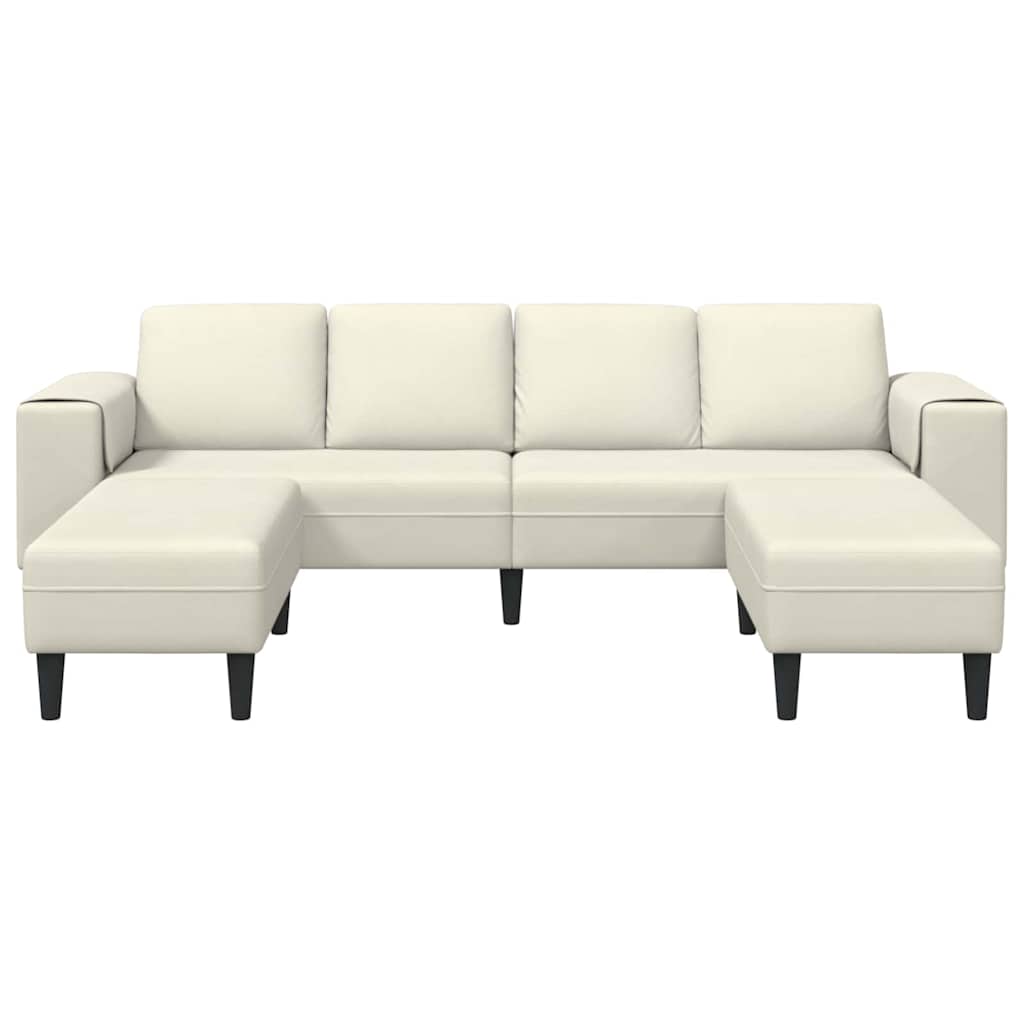 Kanapé szett 3 pcs krém bársony
