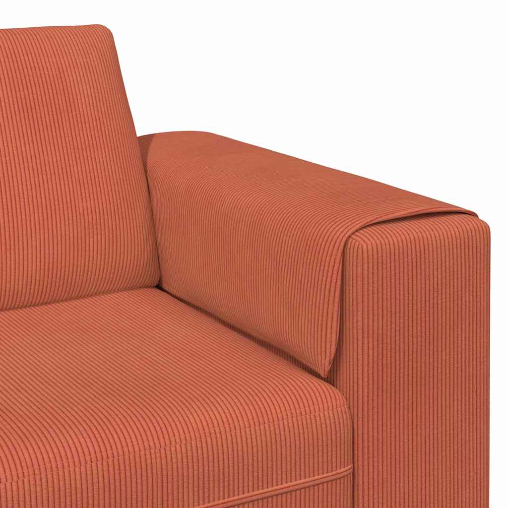 Szövet kanapé párnával piros narancs 208 cm bársony anyag