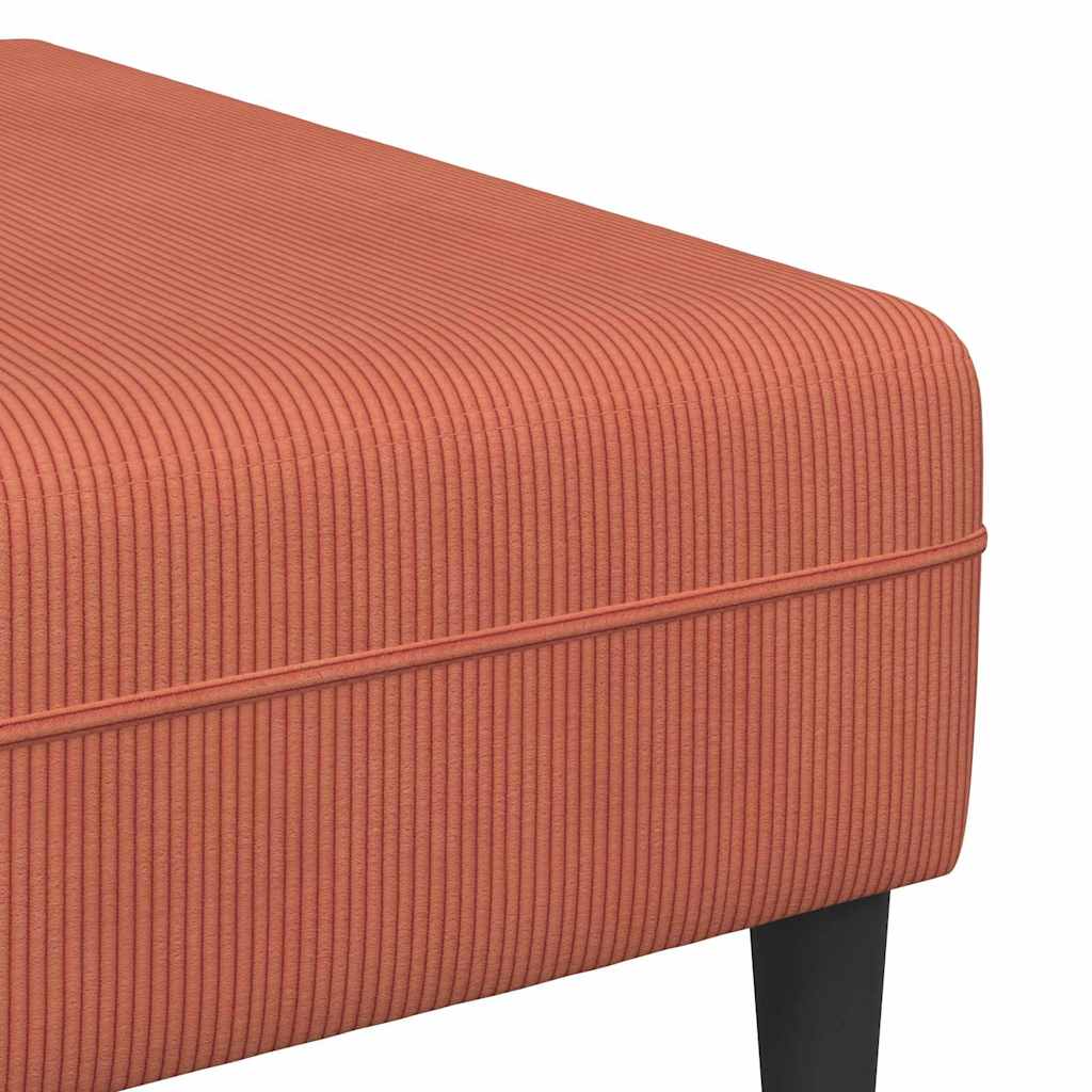 Szövet kanapé párnával piros narancs 208 cm bársony anyag