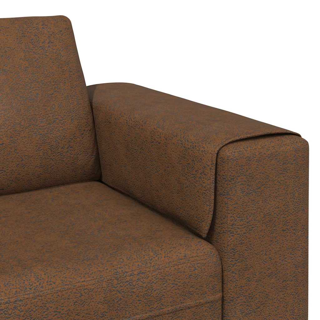 Kanapé szett 3 pcs barna műbőr velúr Kanapé szett 3 pcs barna műbőr velúr