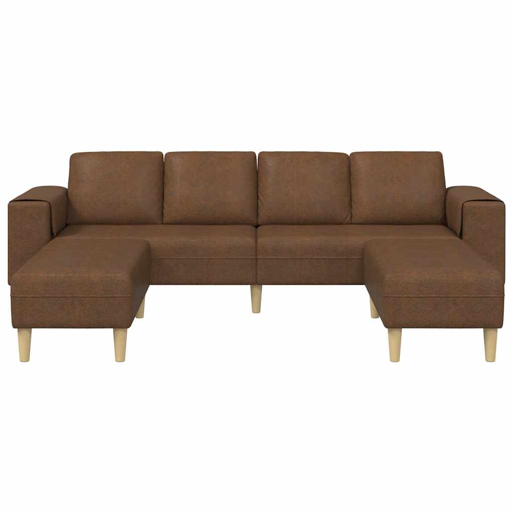 Kanapé szett 3 pcs barna műbőr velúr Kanapé szett 3 pcs barna műbőr velúr
