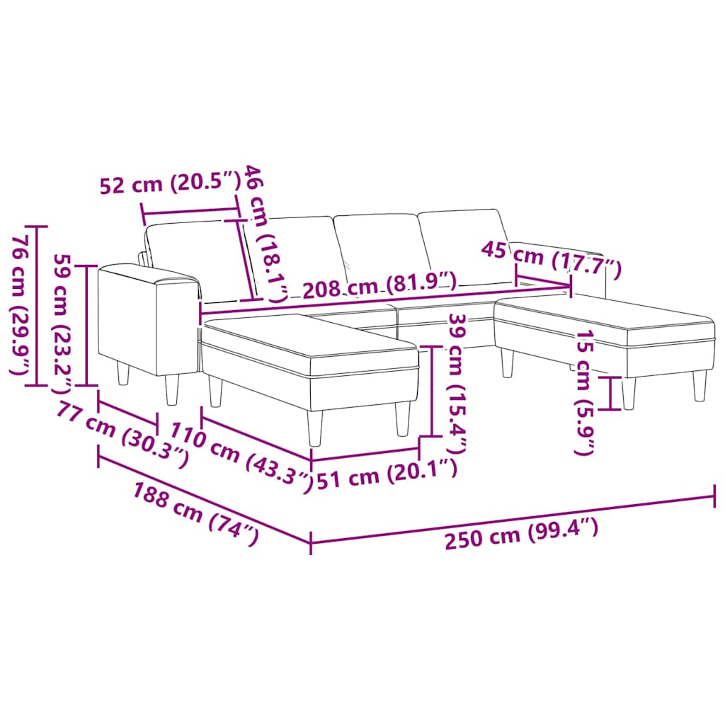 Kanapé szett 3 pcs barna műbőr velúr Kanapé szett 3 pcs barna műbőr velúr